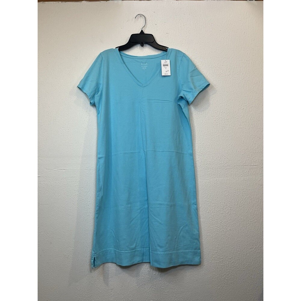 J Jill T- Shirt Dress 100% cotton Short-Sleeve Size Small blue orig. $69